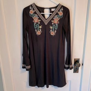 Black boho dress